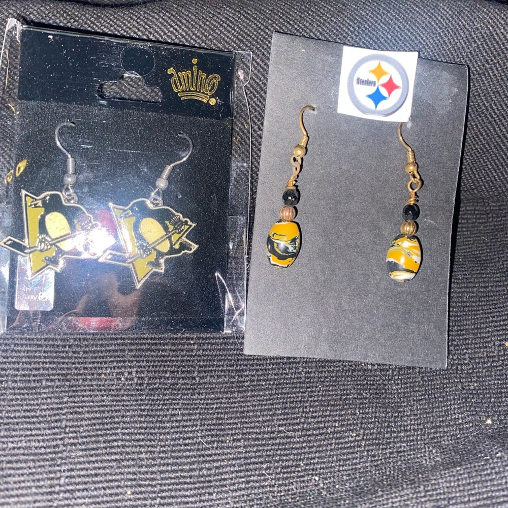 Pittsburgh Steelers and penguins earrings